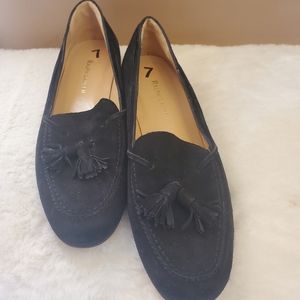 Ralph Lauren Black Suede Tassel Flats. Size 7 New